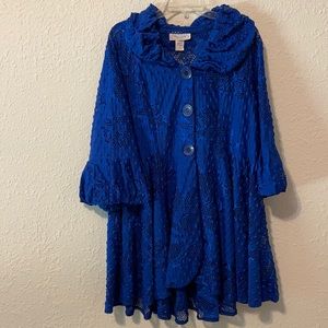 Royal Blue tunic Top with buttons